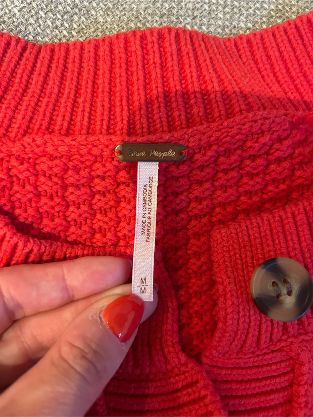 Free People Lila sweater, in red. Size medium